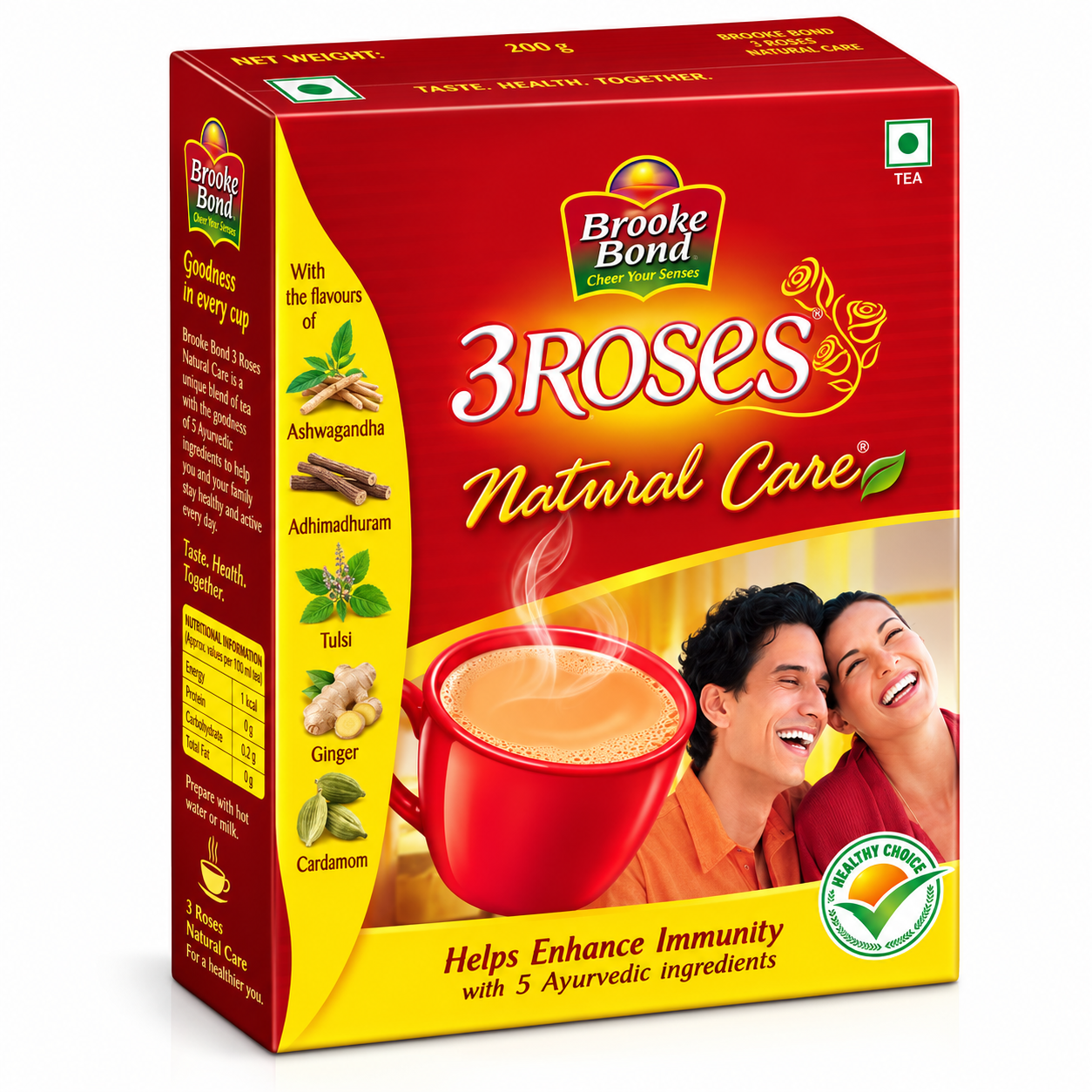 Brooke Bond, 3 Roses Dust Tea, Natural Care