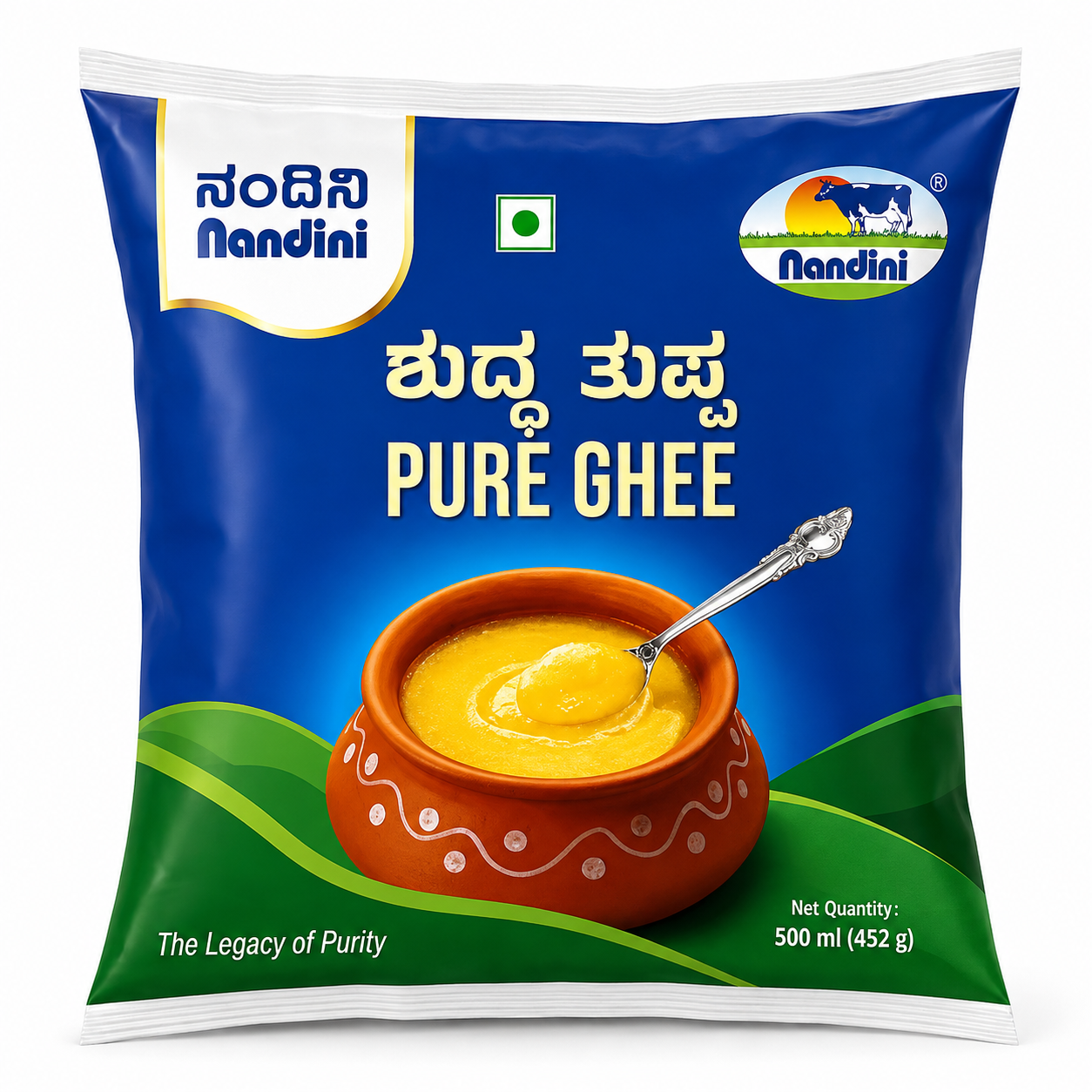 Nandini Pure Ghee/Tuppa, 500 ml Pouch