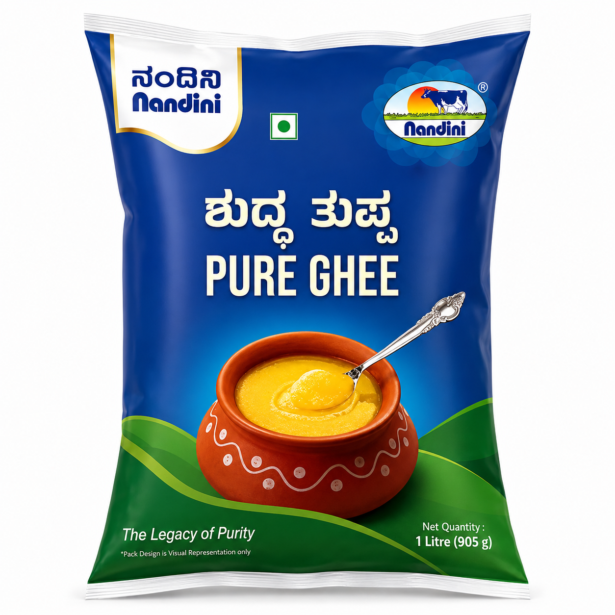 Nandini Pure Ghee/Tuppa, 1 L Pouch