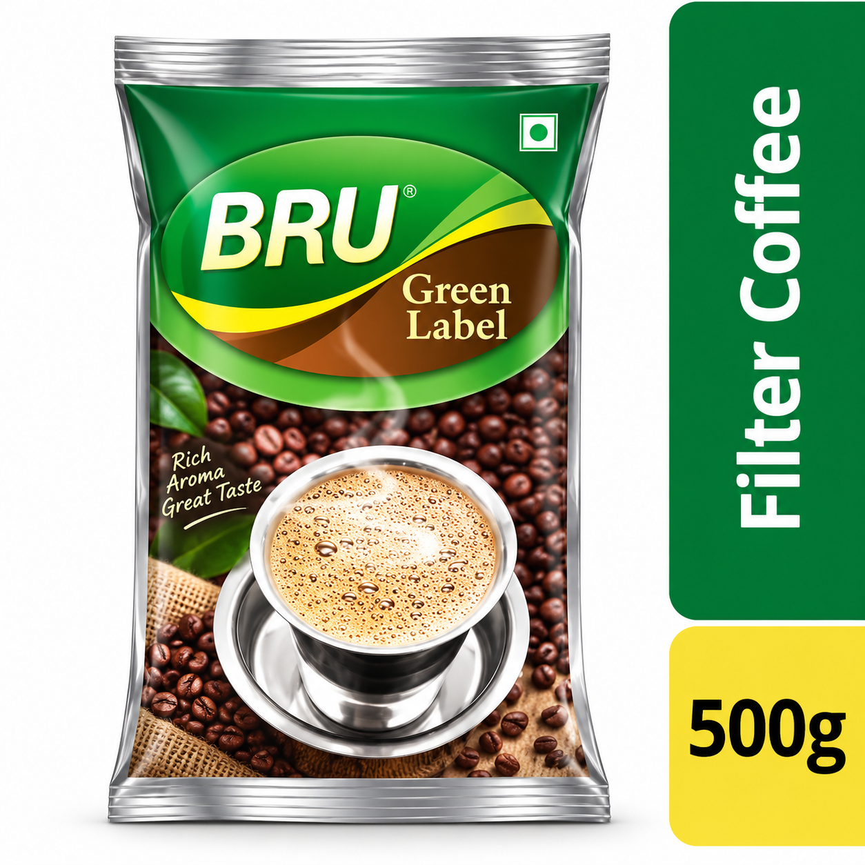 BRU Filter Coffee - Green Label, 500 g